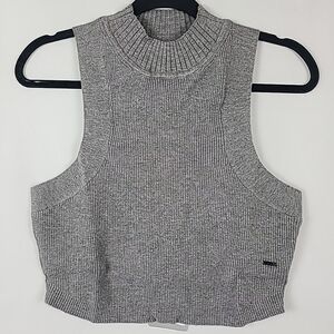 NEW Savage X Fenty Soft Mock Neck Sweater Cropped Tank Grey Sz 2X